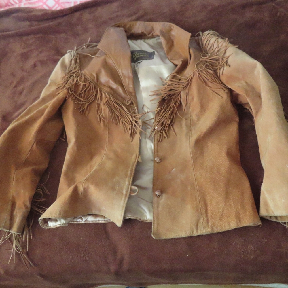 Vintage Leather and Suede Fringe Jacket Tailored by David James 13/14